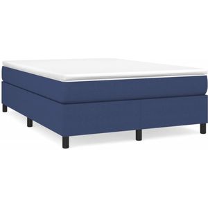 vidaXL Bedframe stof blauw 140x190 cm