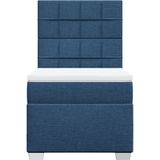 vidaXL - Boxspring - met - matras - stof - blauwx190 - cm