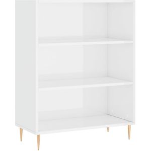 vidaXL Boekenkast 69,5x32,5x90 cm bewerkt hout hoogglans wit