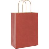 vidaXL Papieren zakken 50 st met hengsels 21x11x28 cm rood