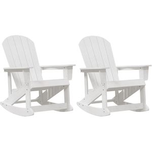 vidaXL Adirondack Schommelstoelen 2 pcs Wit 73.5 x 92 x 90 cm HDPE