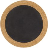 vidaXL-Vloerkleed-rond-gevlochten-180-cm-jute-en-katoen-zwart-naturel