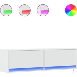 vidaXL Tv-wandmeubel met LED-verlichting 140x31x38 cm wit