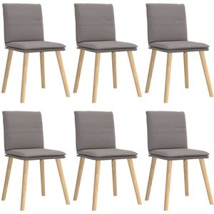 vidaXL Eetkamerstoelen 6 st stof taupe