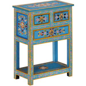 vidaXL Dressoir 55x30x76 cm massief mangohout turquoise