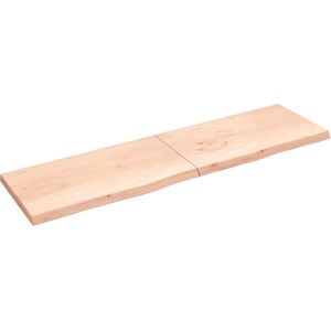 vidaXL Tafelblad 220x60x(2-6) cm onbehandeld massief eikenhout