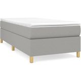 vidaXL Boxspring met matras stof lichtgrijs 90x190 cm