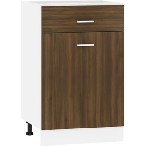 VidaXL Onderkast met Lade 50x46x81,5 cm - Bewerkt Hout - Bruineikenkleurig