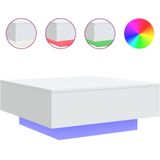 vidaXL Salontafel met LED-verlichting 80x80x31 cm wit