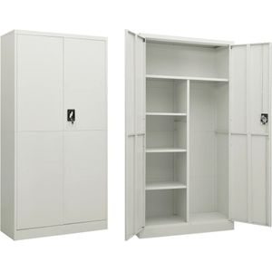 vidaXL Lockerkast 90x40x180 cm staal lichtgrijs