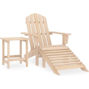 vidaXL Tuinstoel Adirondack met voetenbank en tafel massief vurenhout