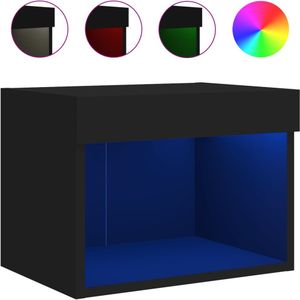 vidaXL-Nachtkastje-met-LED's-wandgemonteerd-zwart