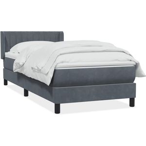 vidaXL Boxspring met matras fluweel donkergrijs 80x210 cm