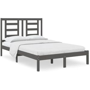 VidaXL Bedframe Massief Grenenhout Grijs 120x200 cm