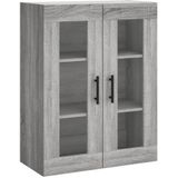 vidaXL Hoge kast 69,5x34x180 cm bewerkt hout grijs sonoma eikenkleurig