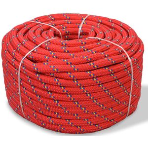 vidaXL Boot touw 12 mm 250 m polypropyleen rood