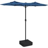 vidaXL Parasol dubbel met LED's 316x240 cm azuurblauw