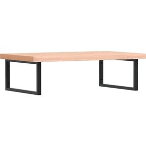 vidaXL Badkamer wandschap staal en massief beukenhout