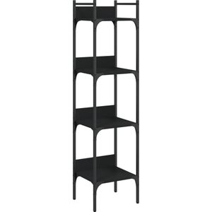 vidaXL Boekenkast 4-laags 35x30x138,5 cm bewerkt hout zwart
