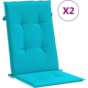 vidaXL Stoelkussens 2 st hoge rug stof turquoise