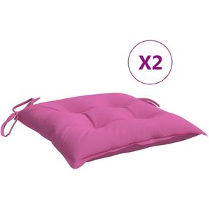 vidaXL Stoelkussens 6 st 40x40x7 cm stof roze