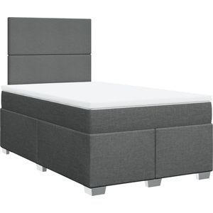 vidaXL - Boxspring - met - matras - stof - donkergrijsx190 - cm