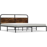 vidaXL Bedframe zonder matras metaal gerookt eikenkleurig 183x213 cm