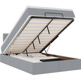 vidaXL Bed met matras 120x190 cm stof lichtgrijs
