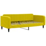 vidaXL Slaapbank met matras 90x200 cm fluweel geel