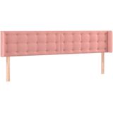 vidaXL Hoofdbord met randen 163x16x78/88 cm fluweel roze
