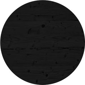 vidaXL Tafelblad rond Ø80x3 cm massief grenenhout zwart