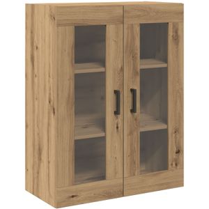 vidaXL Wandkast met glazen deuren Artisan eiken 69.5x34x90 cm