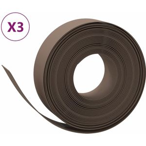 vidaXL Tuinranden 3 st 10 m 15 cm polyetheen bruin