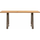 vidaXL Eettafel rechthoekig 180x80x74 cm massief eikenhout lichtbruin