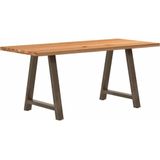 vidaXL Eettafel rechthoekig 180x80x74 cm massief eikenhout lichtbruin