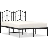 vidaXL Bedframe met hoofdbord metaal zwart 120x200 cm