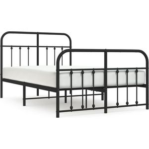 VidaXL-Bedframe-met-hoofd--en-voeteneinde-metaal-zwart-120x200-cm