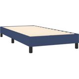 VidaXL Boxspring met Matras en LED Stof Blauw 100x200 cm
