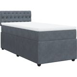 vidaXL Boxspring met matras fluweel donkergrijs 100x200 cm