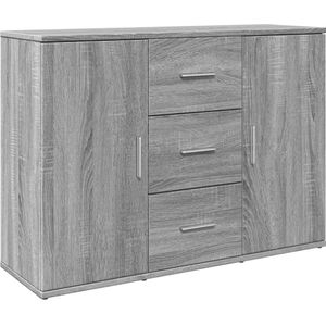 vidaXL Dressoir 90,5x29,5x65 cm bewerkt hout grijs sonoma eikenkleur