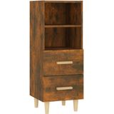 VidaXL Dressoir 34,5x34x90 cm - Bewerkt Hout - Gerookt Eikenkleurig