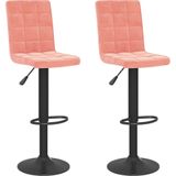 vidaXL Barkrukken 2 st fluweel roze