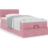 vidaXL Ottoman bed met matras 90x190cm fluweel roze