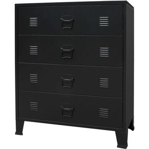 vidaXL Ladekast industriële stijl 78x40x93 cm metaal zwart