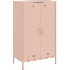 vidaXL Hoge kast 68x39x113 cm staal roze