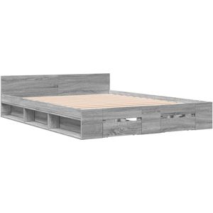 vidaXL Bedframe met lades bewerkt hout grijs sonoma eiken 140x200 cm