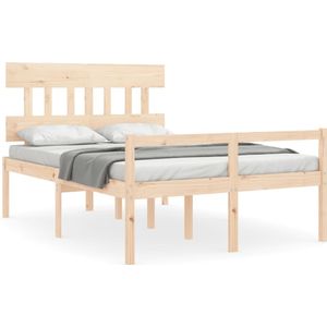 vidaXL Bedframe met hoofdbord massief hout 4FT Small Double