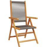 vidaXL Tuinstoelen 2 st massief acaciahout en polypropeen grijs