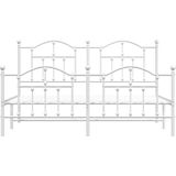 vidaXL Bedframe met hoofd- en voeteneinde metaal wit 180x200 cm