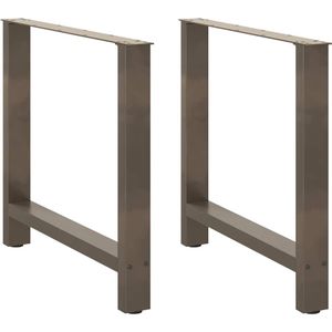 vidaXL Salontafelpoten 2 st 80x(72-73) cm staal naturel